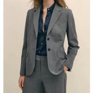 Vintage Brooks Brothers Womens Businnes Two Botton Wool Blazer Gray Size 18 (M)
